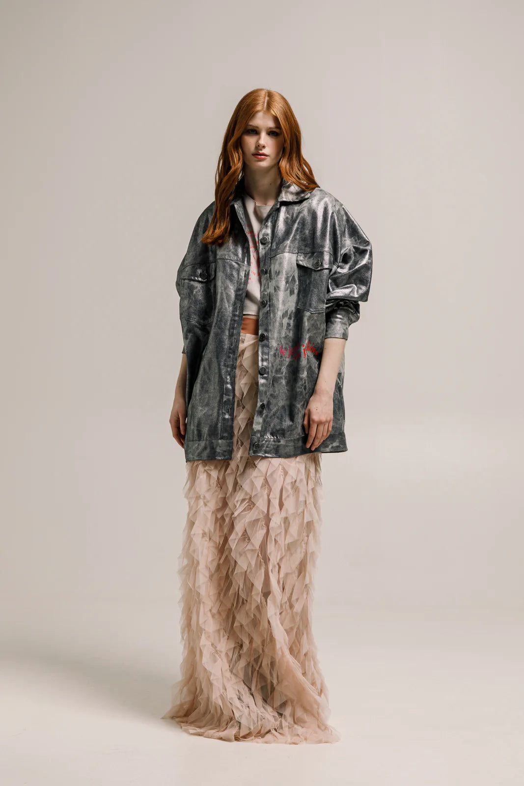 THE JERKINS WABISA MAXI SKIRT SOFT PINK