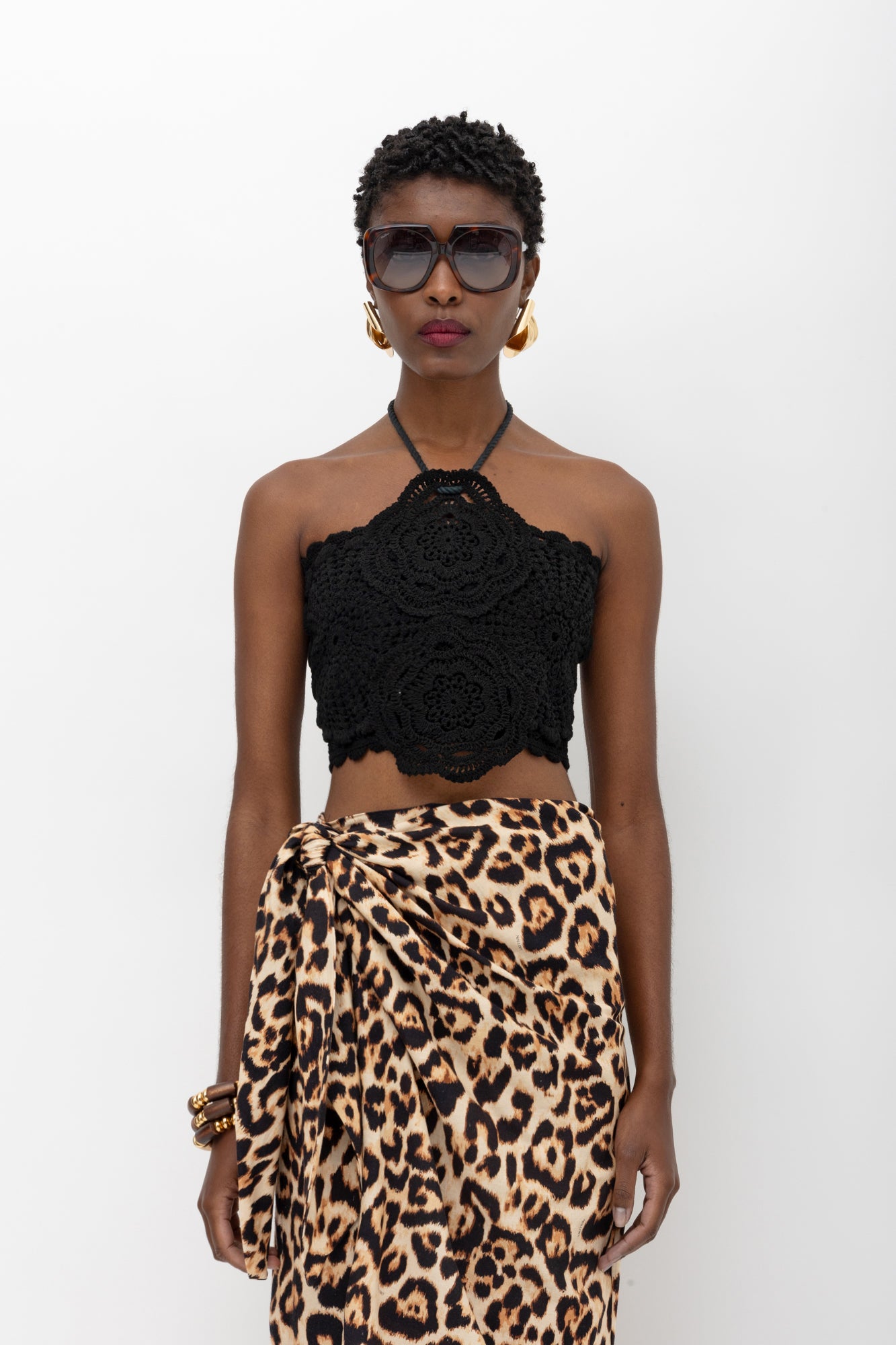 MALLORY AMAKA LEOPARD PRINT SKIRT