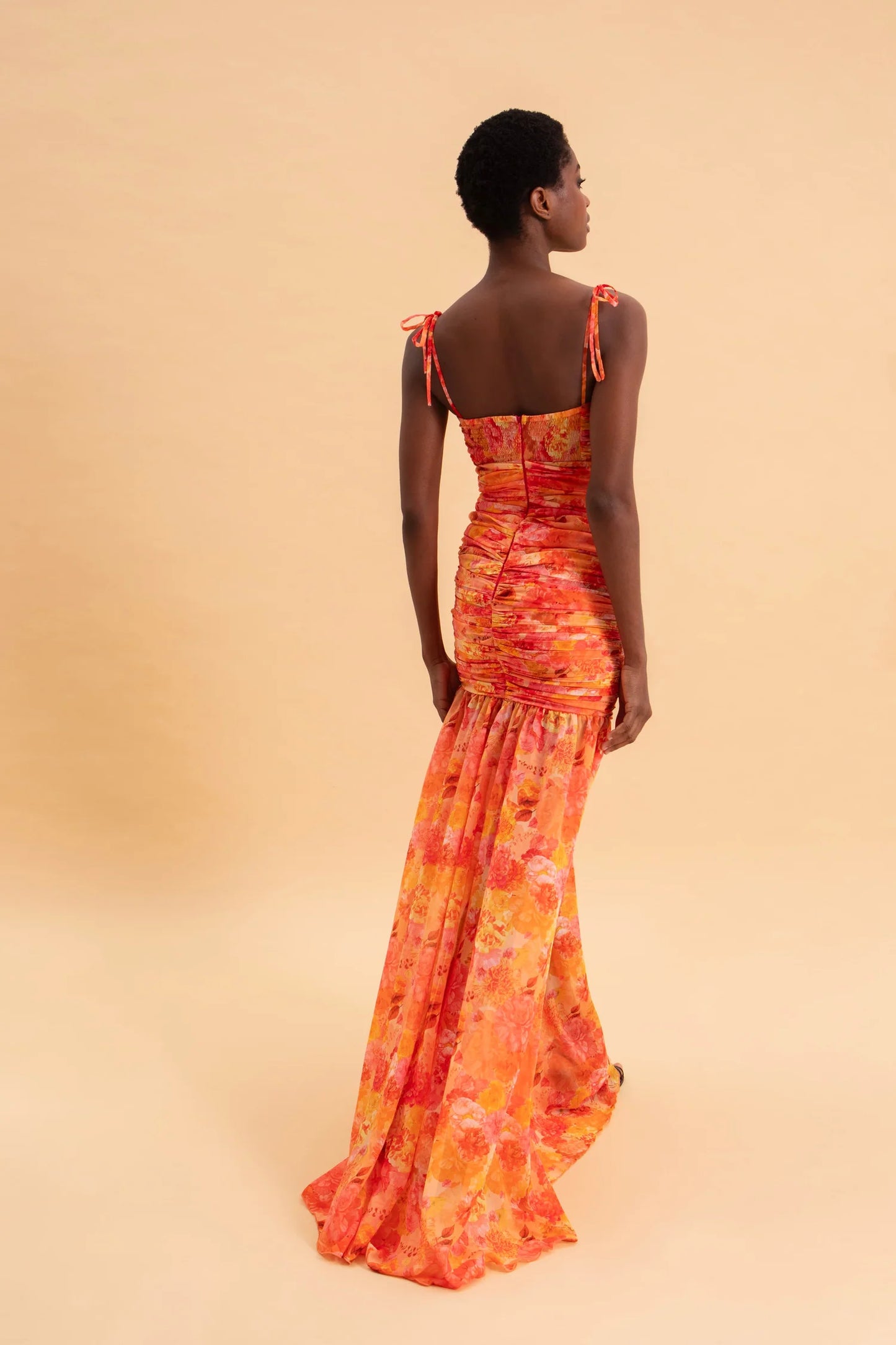 EVELEYA TANGERINE PARADISE MAXI DRESS