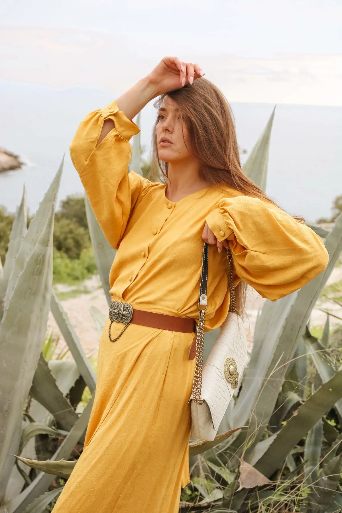 BONENDIS ISABEL LEATHER BELT TABAC