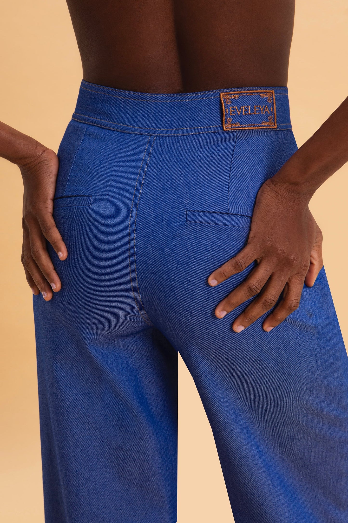 EVELEYA COBALT CHIC DENIM PANTS