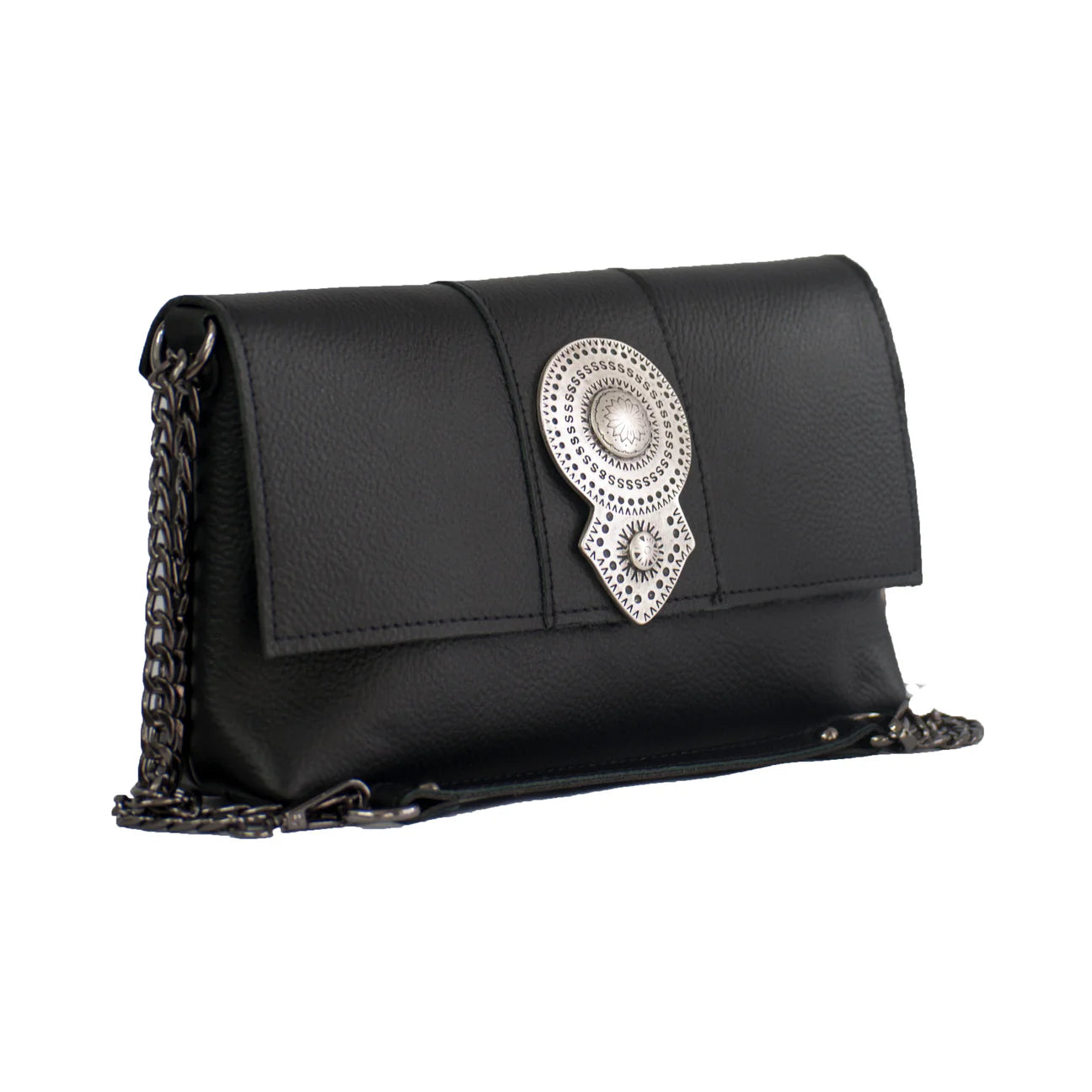 BONENDIS AURORA LEATHER SHOULDER BAG BLACK
