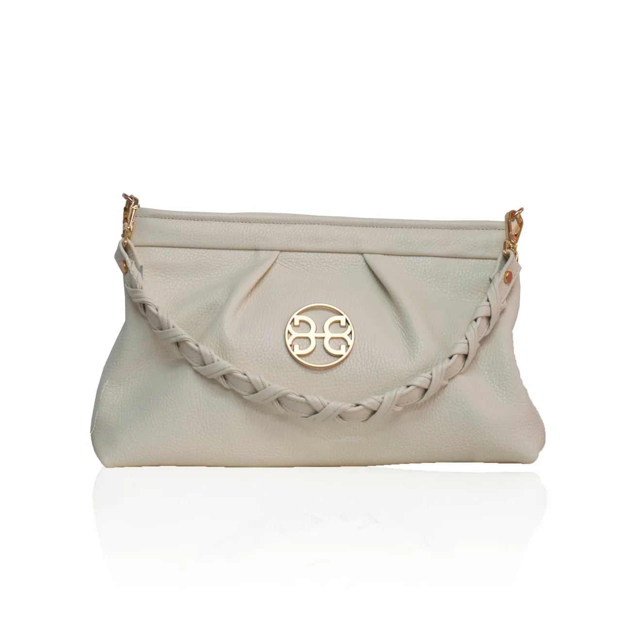 BONENDIS KISS LARGE LEATHER POUCHE CREAM