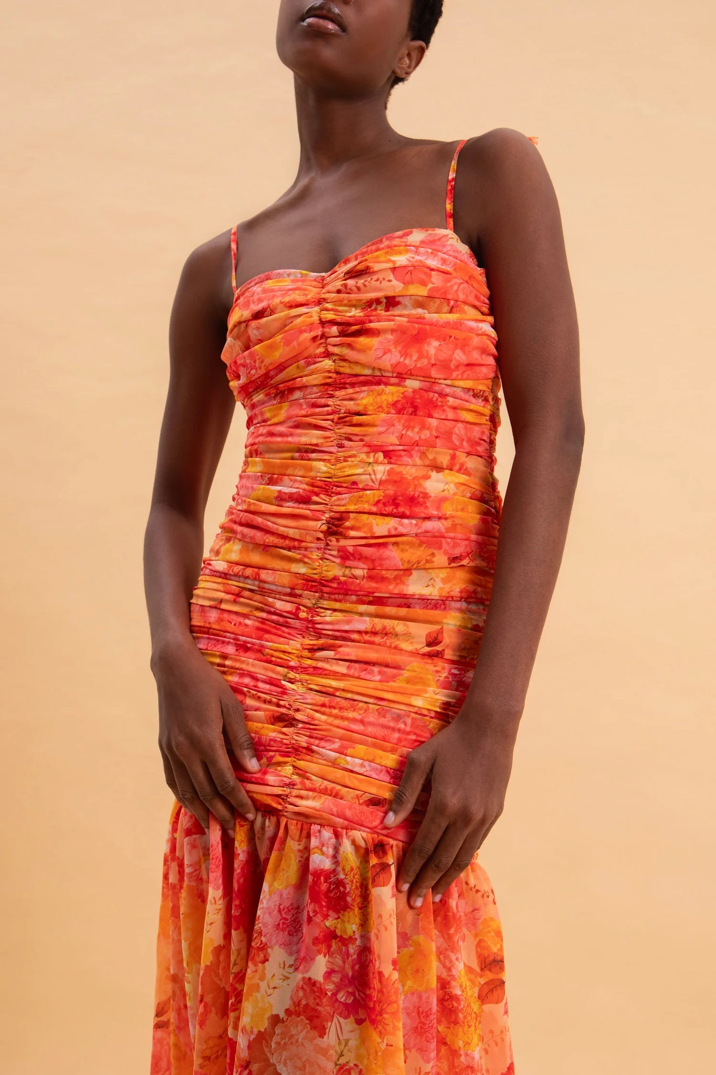 EVELEYA TANGERINE PARADISE MAXI DRESS