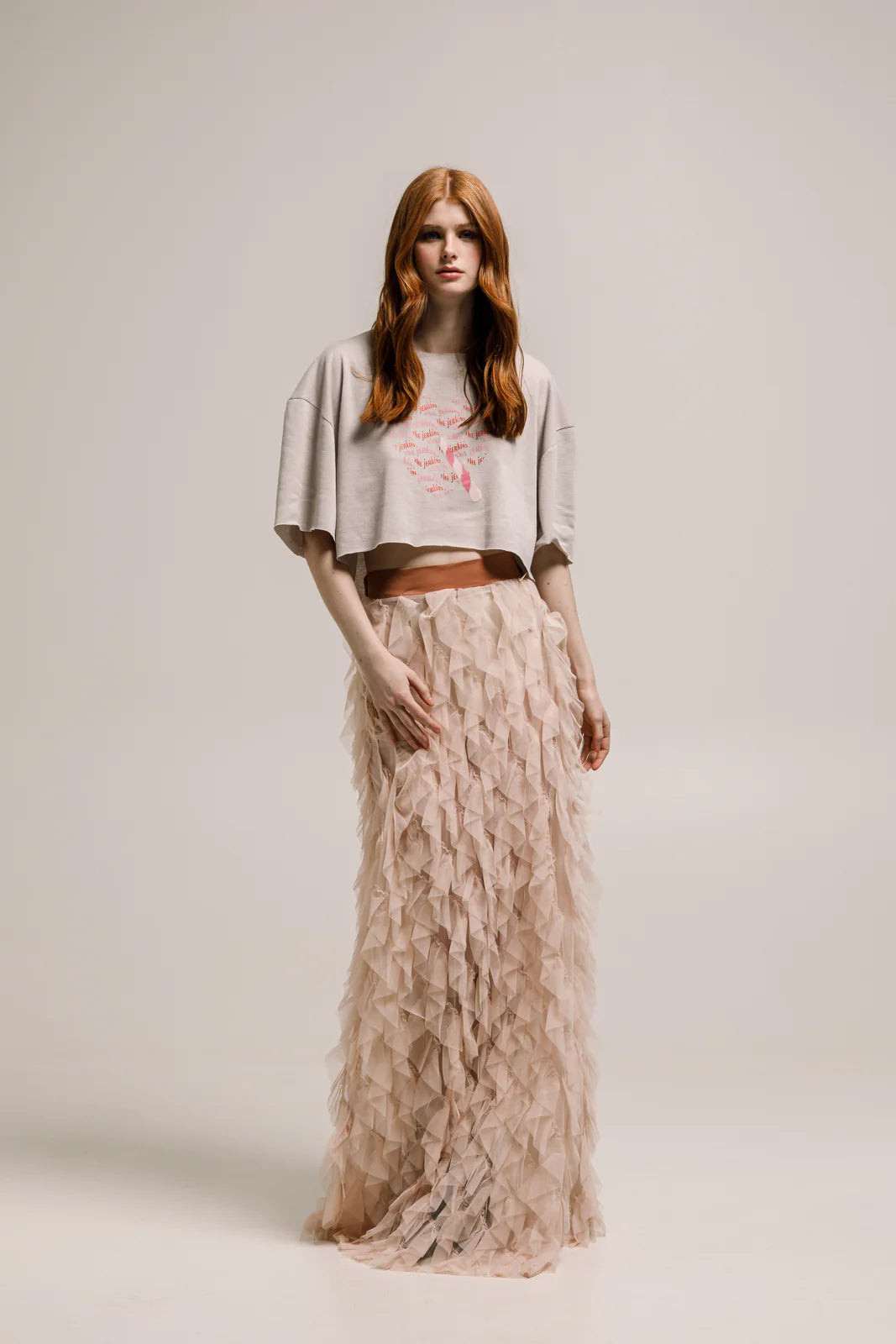 THE JERKINS WABISA MAXI SKIRT SOFT PINK