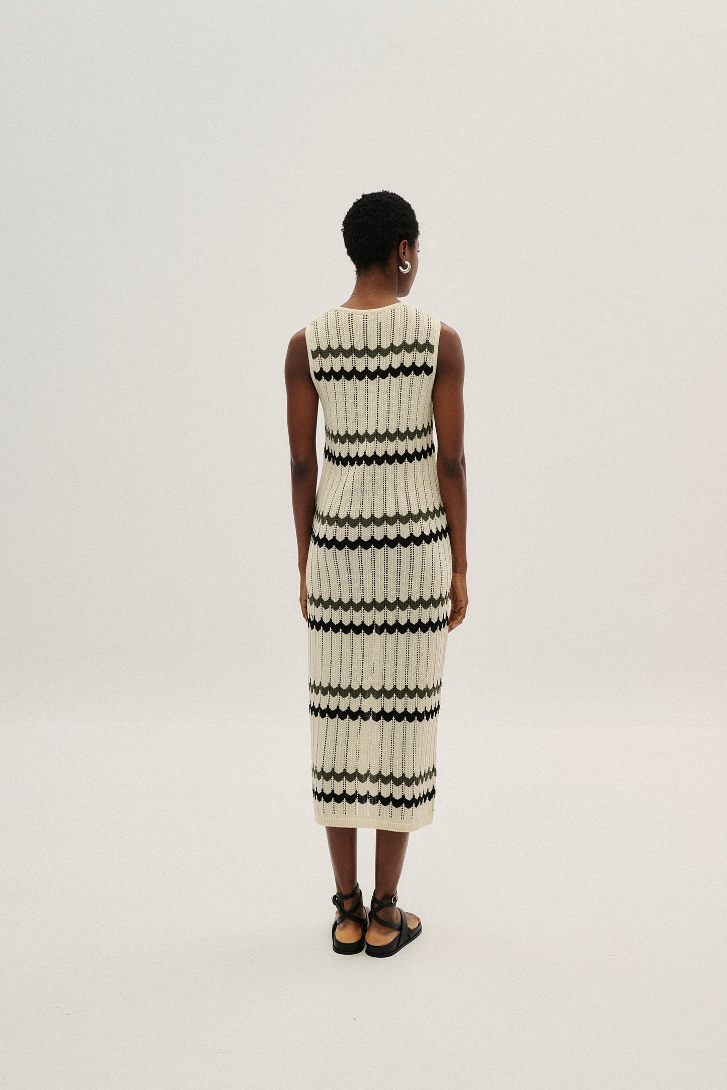 COMBOS MAXI DRESS STRIPES B/W