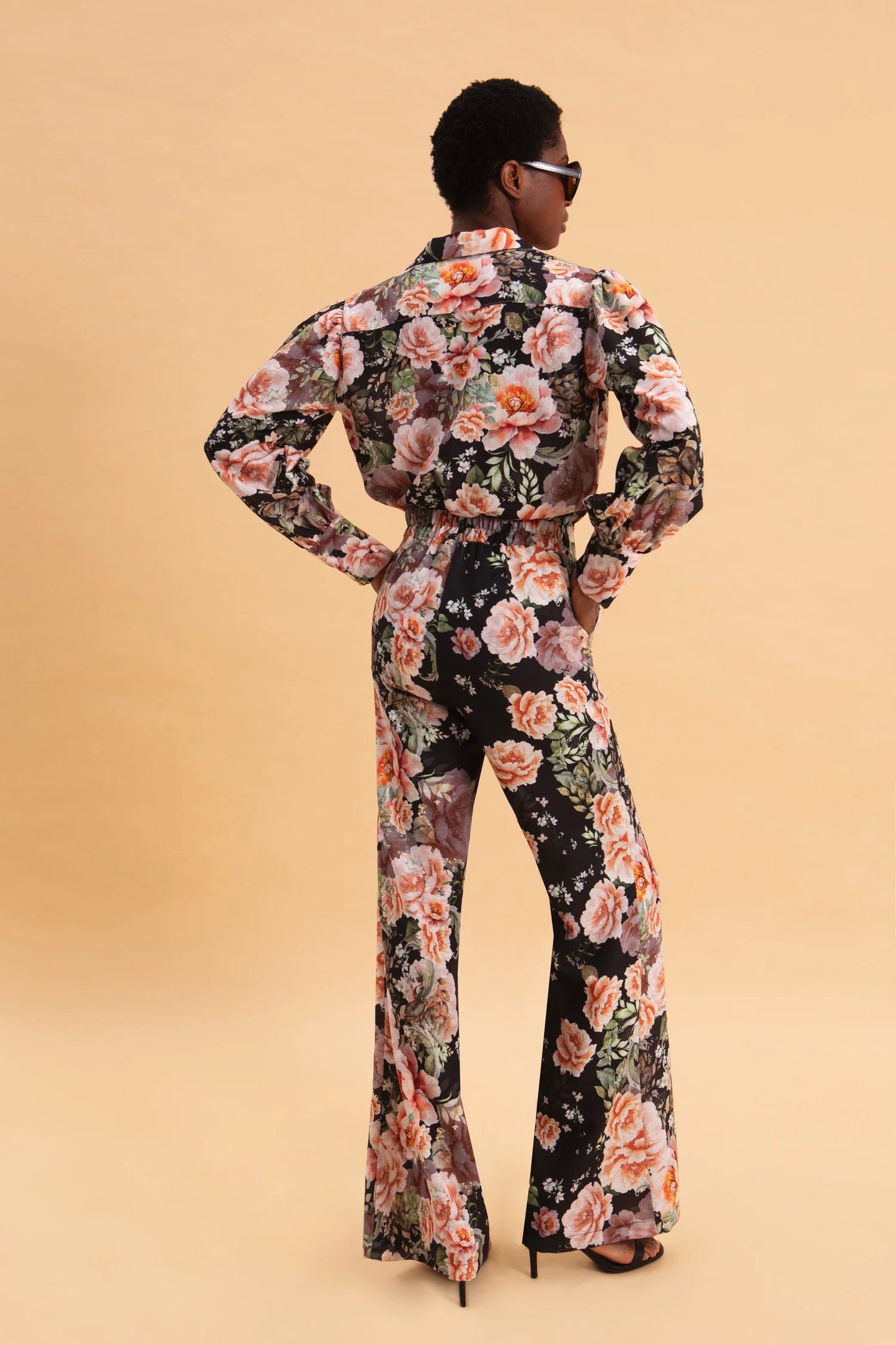 EVELEYA PEONIES LOVE LINEN SHIRT