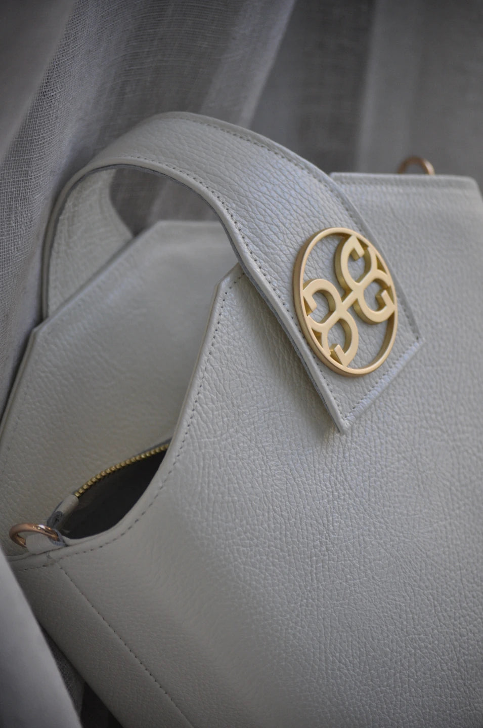 BONENDIS EVELYN LEATHER HANDBAG CREAM