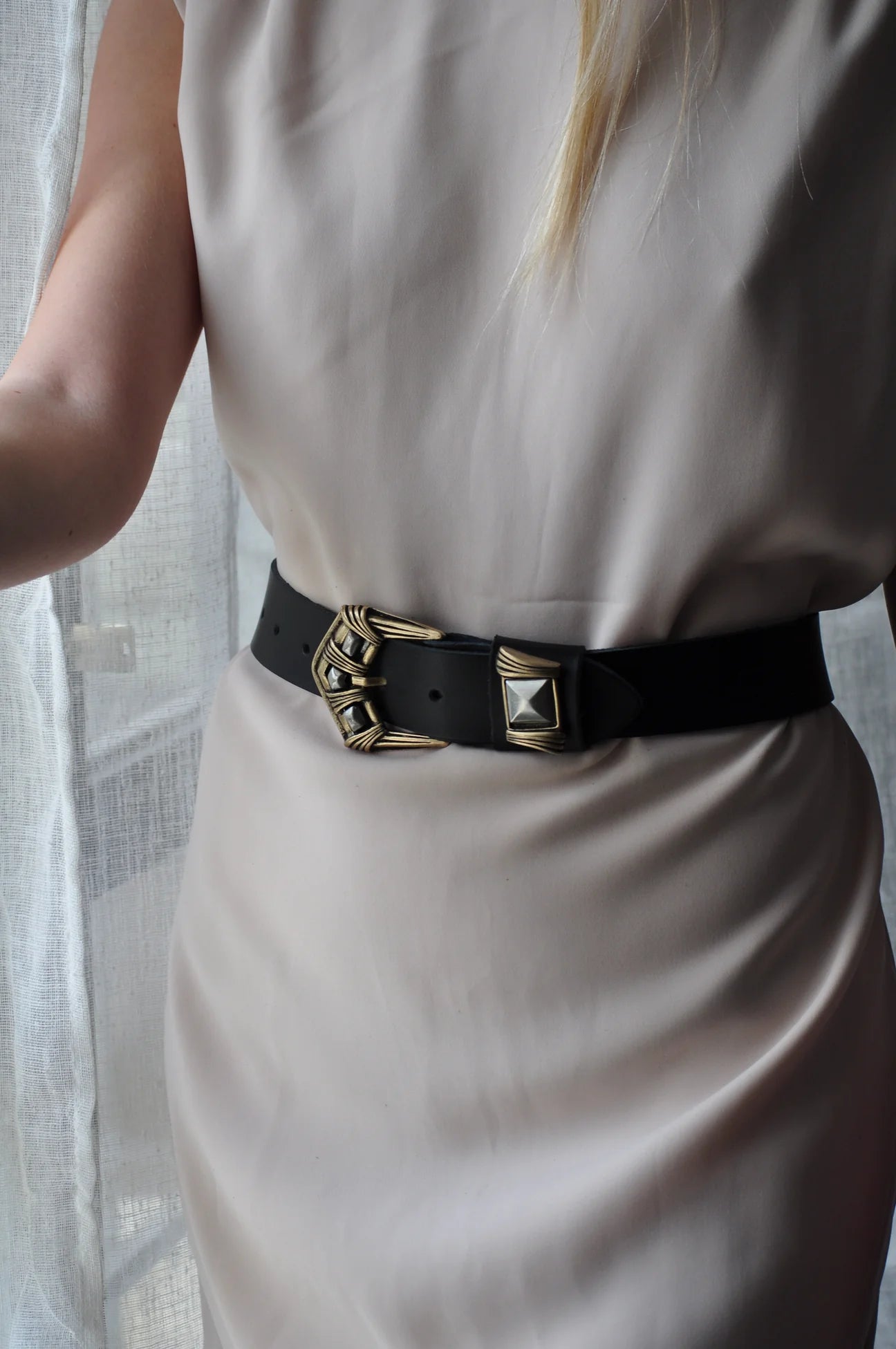 BONENDIS VALERIA LEATHER BELT BLACK
