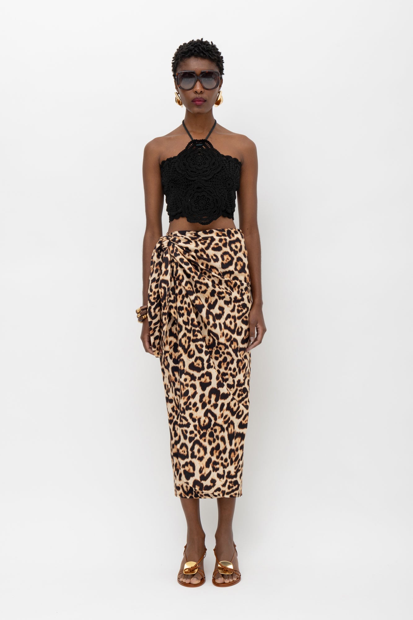 MALLORY AMAKA LEOPARD PRINT SKIRT