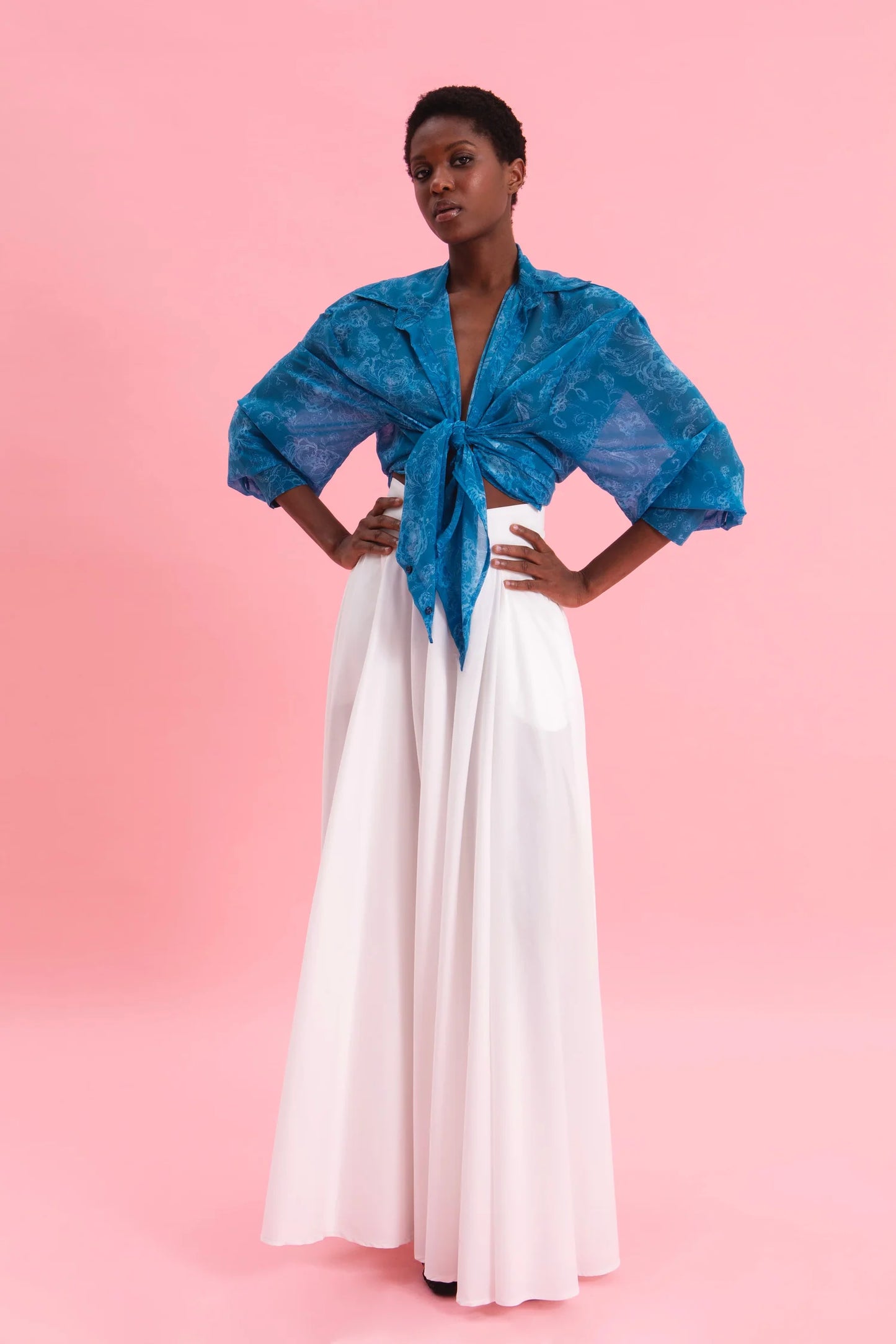 EVELEYA AQUATIC ELEGANCE OVERSIZED SHIRT