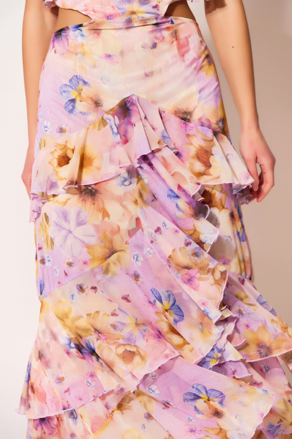 ERYA LILIAN MAXI RUFFLE DRESS