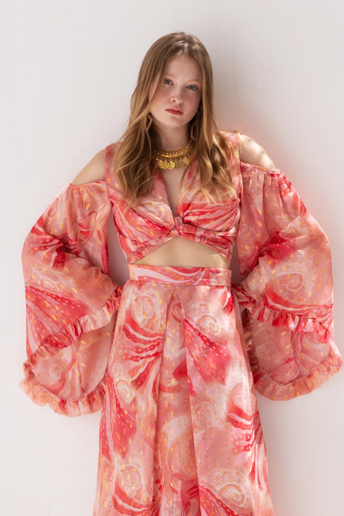 MYA COLLECTION ODETTE ORANGE TOP