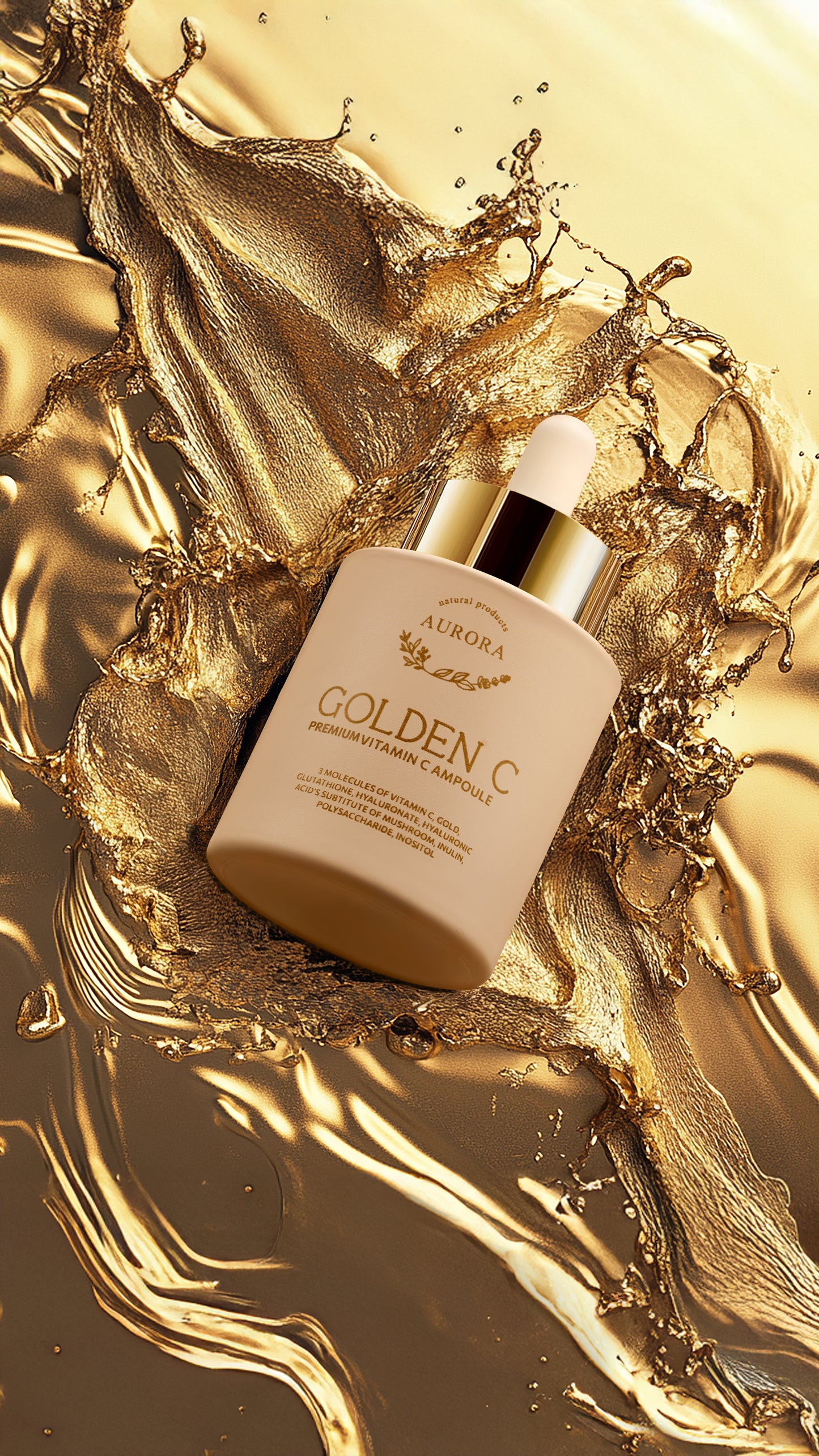 GOLDEN C, Premium Vitamin C Ampoule 30ml AURORA NATURAL COSMETICS
