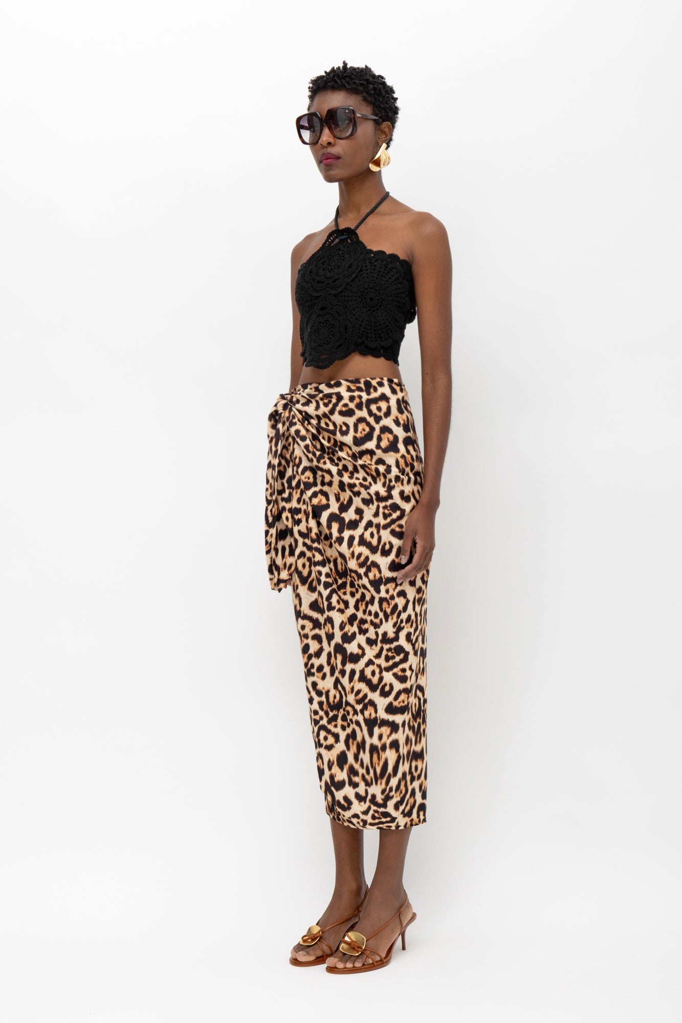 MALLORY AMAKA LEOPARD PRINT SKIRT