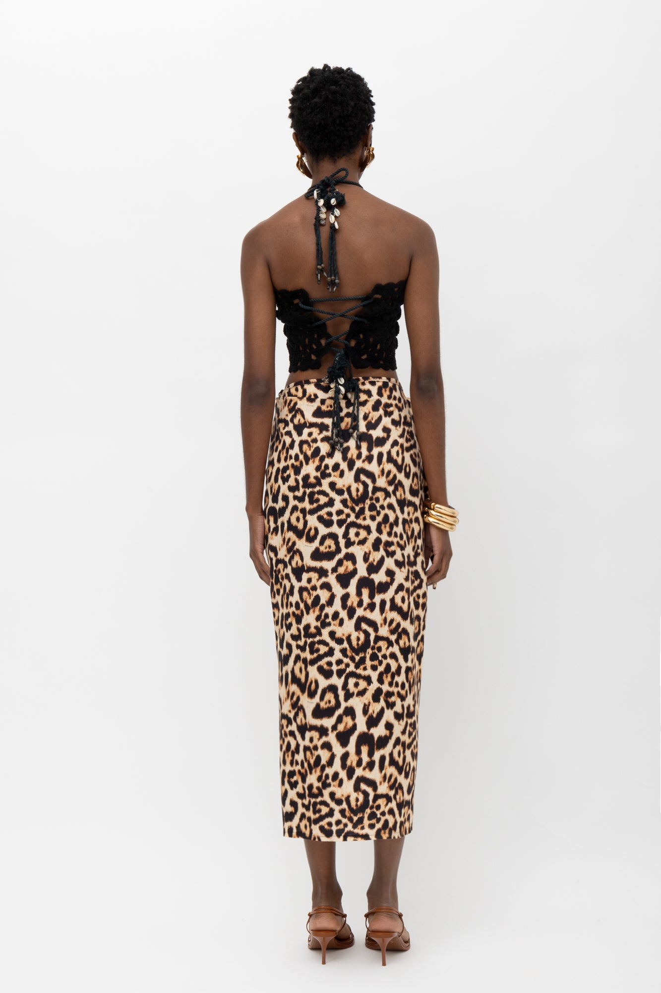 MALLORY AMAKA LEOPARD PRINT SKIRT