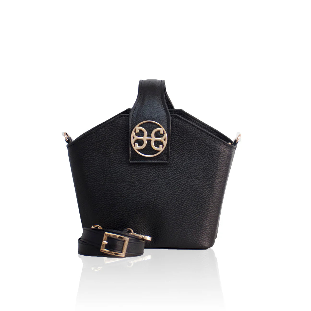 BONENDIS EVELYN LEATHER HANDBAG BLACK