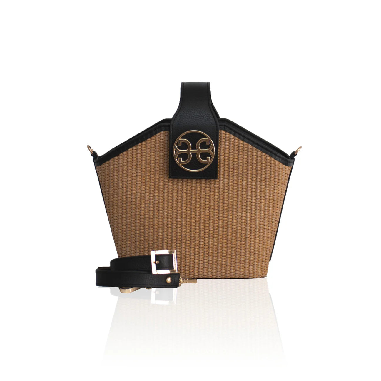 BONENDIS EVELYN RAFFIA HANDBAG BLACK