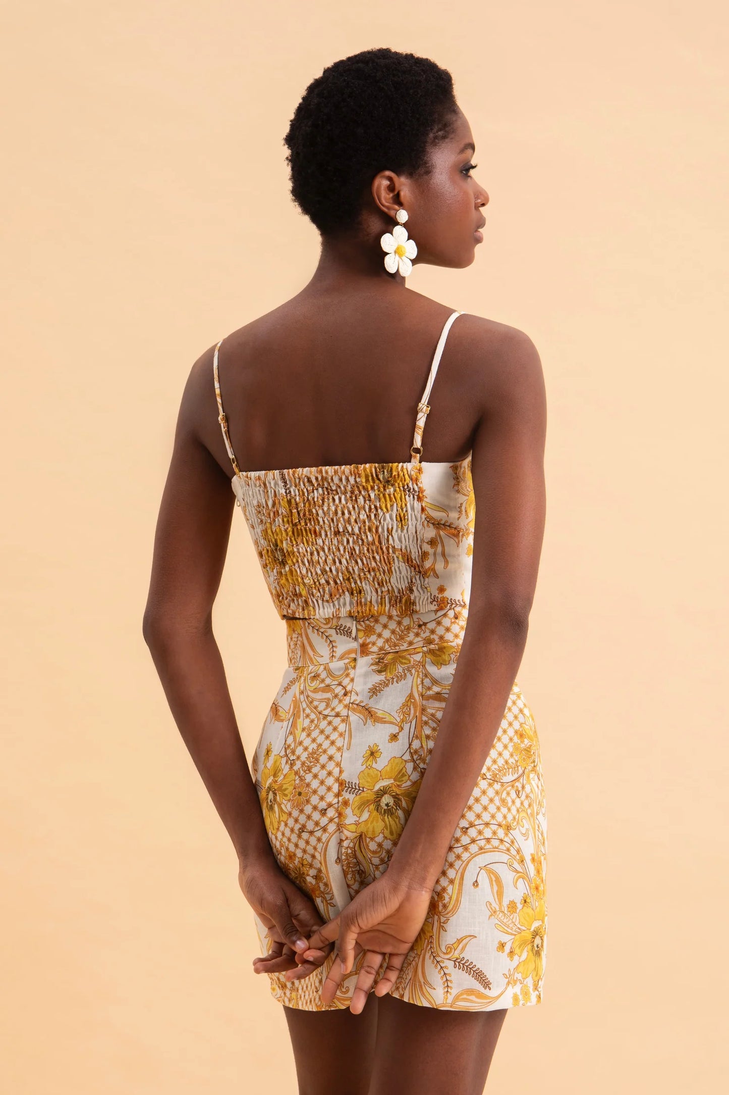 EVELEYA MARIGOT LINEN BUSTIER
