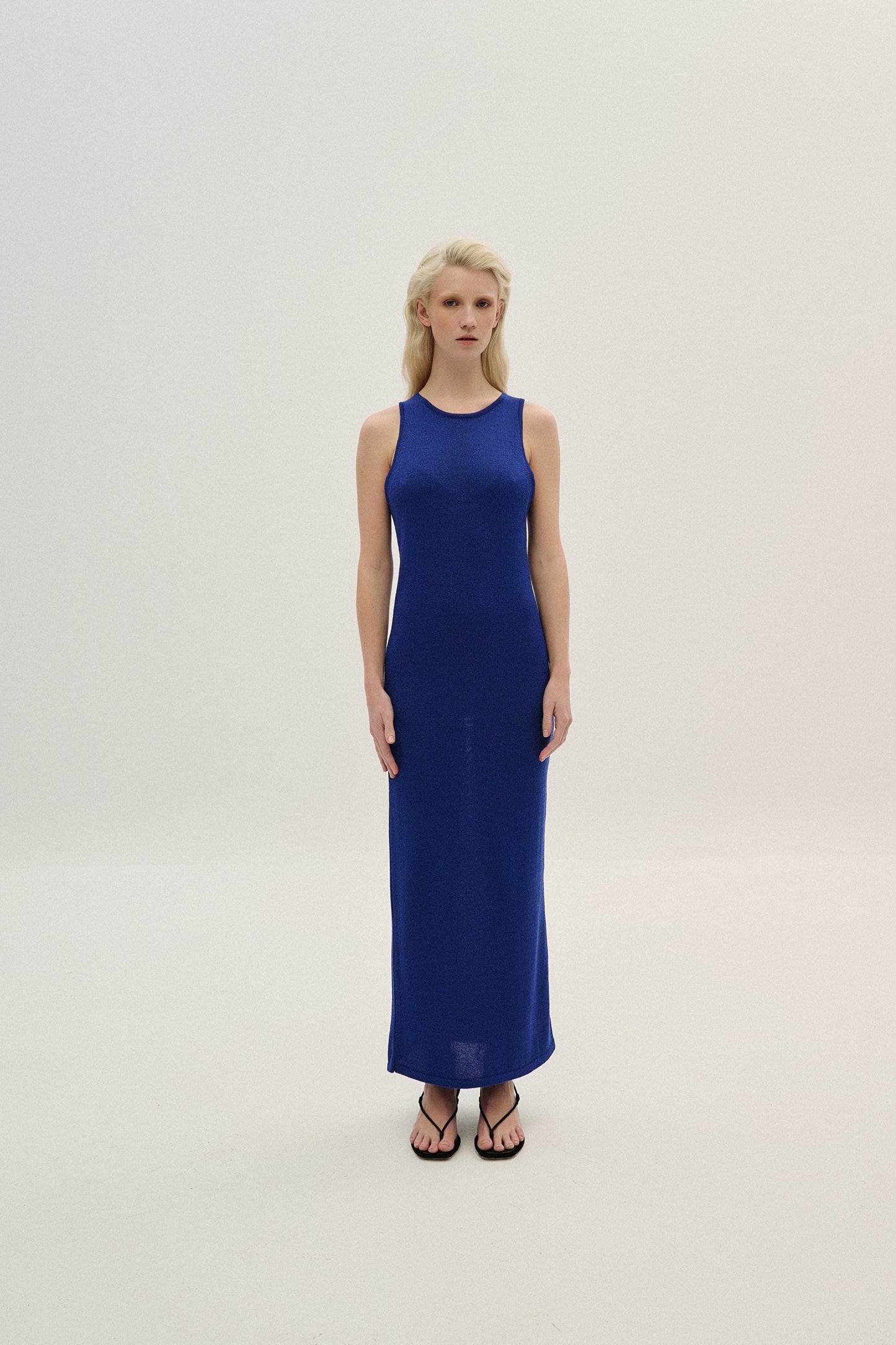 COMBOS MAXI DRESS LUREX BLUE