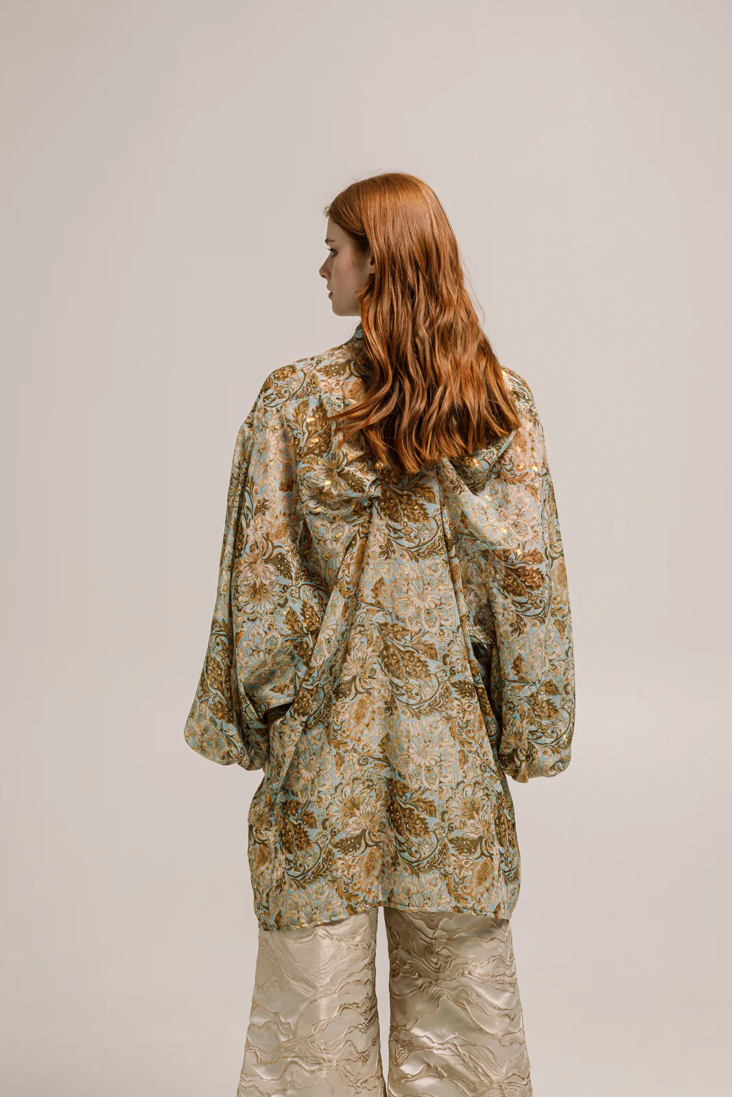 THE JERKINS HALIFA SHIRT PRINTED AQUA BLUE