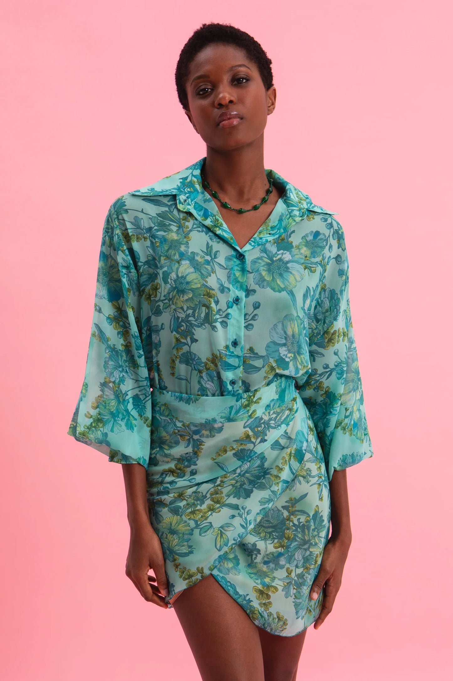 EVELEYA BOTANICAL BREEZE OVERSIZED SHIRT