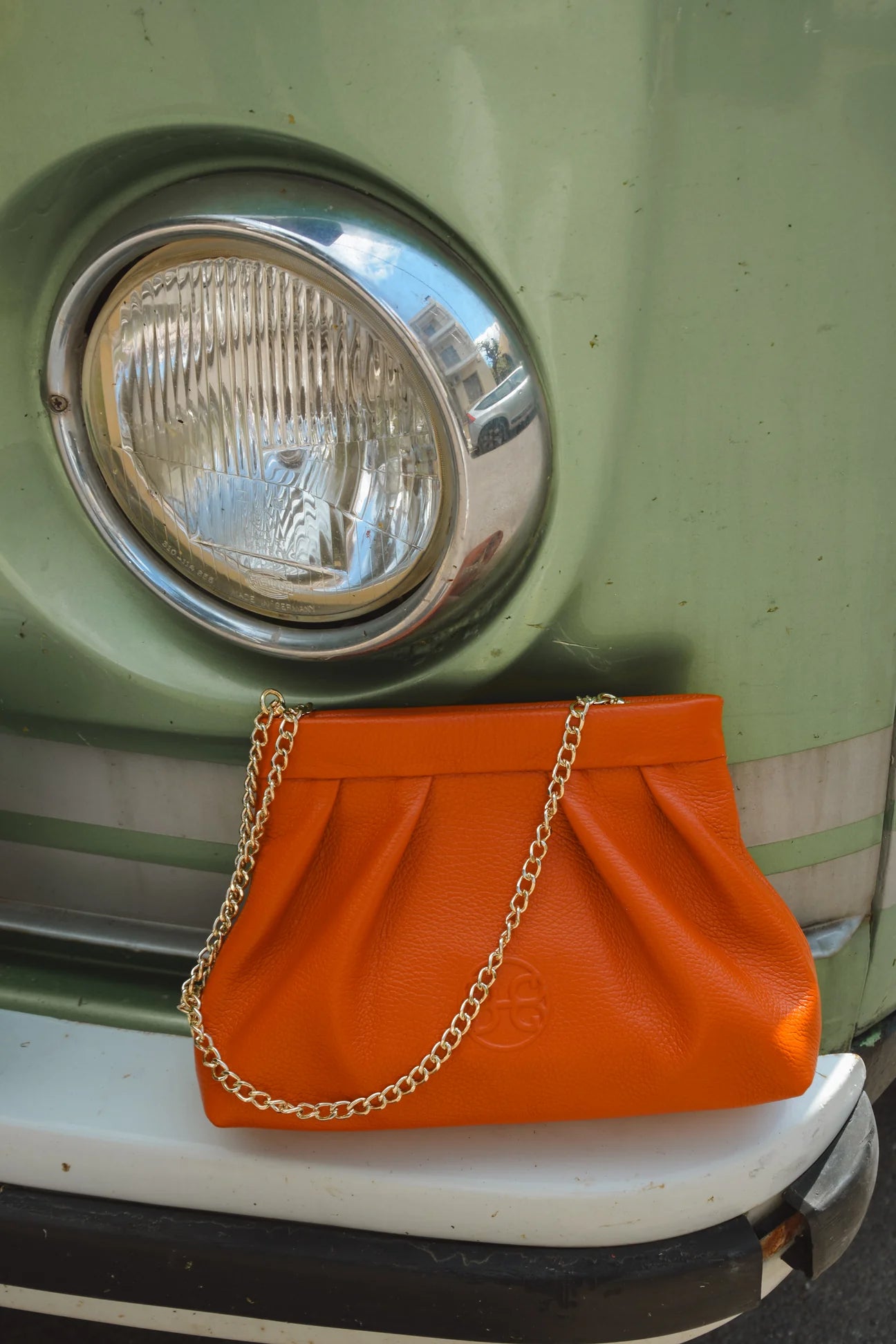 BONENDIS KISS LEATHER POUCHE ORANGE
