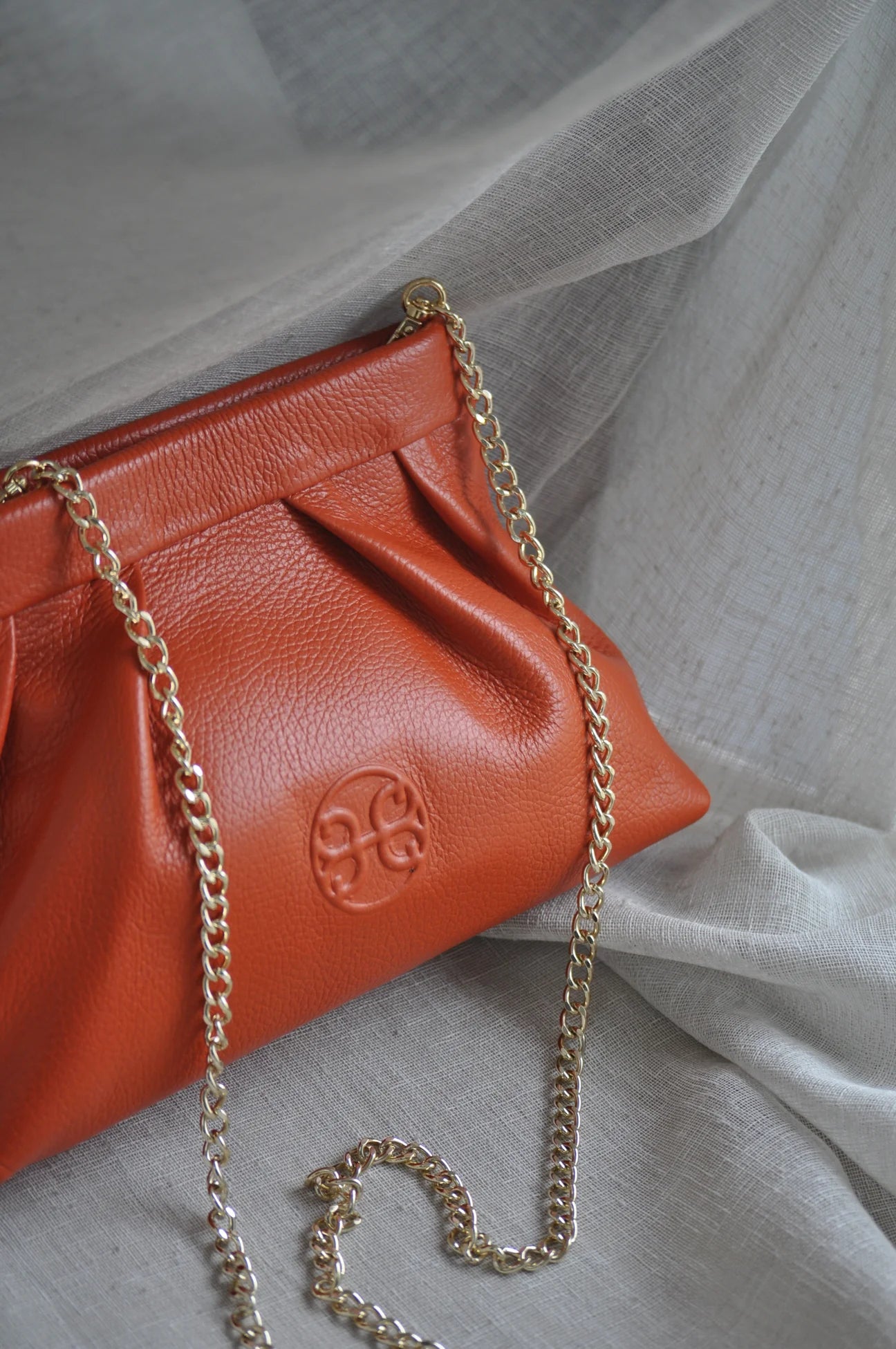 BONENDIS KISS LEATHER POUCHE ORANGE
