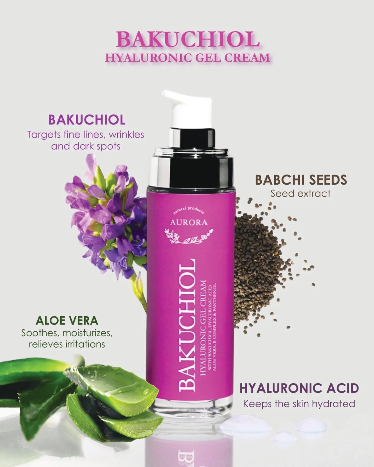 BAKUCHIOL HYALURONIC GEL CREAM, 50ML AURORA