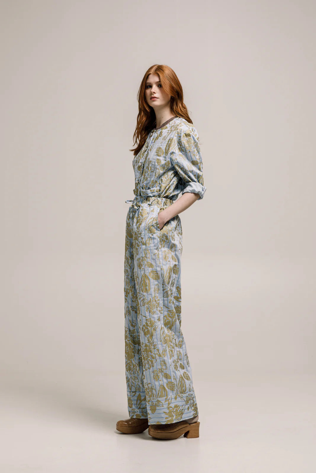 ACHACK PANTS PRINTED LIGHT BLUE