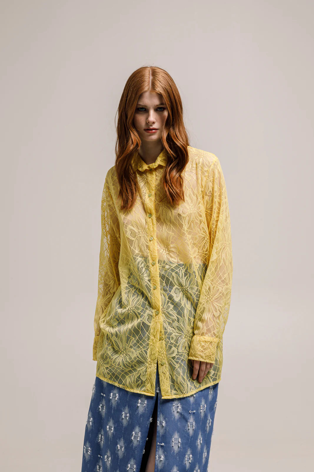 OLINA SHIRT LACE YELLOW