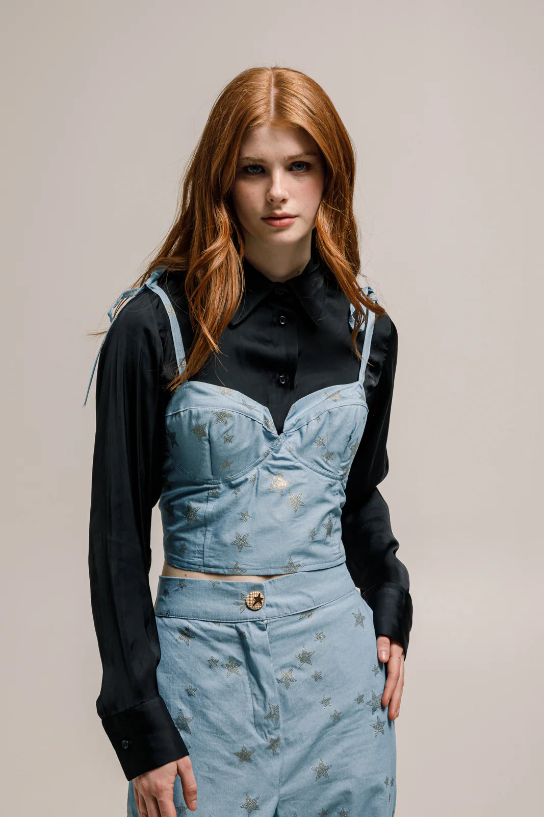 BAHIA DENIM CORSET LIGHT BLUE