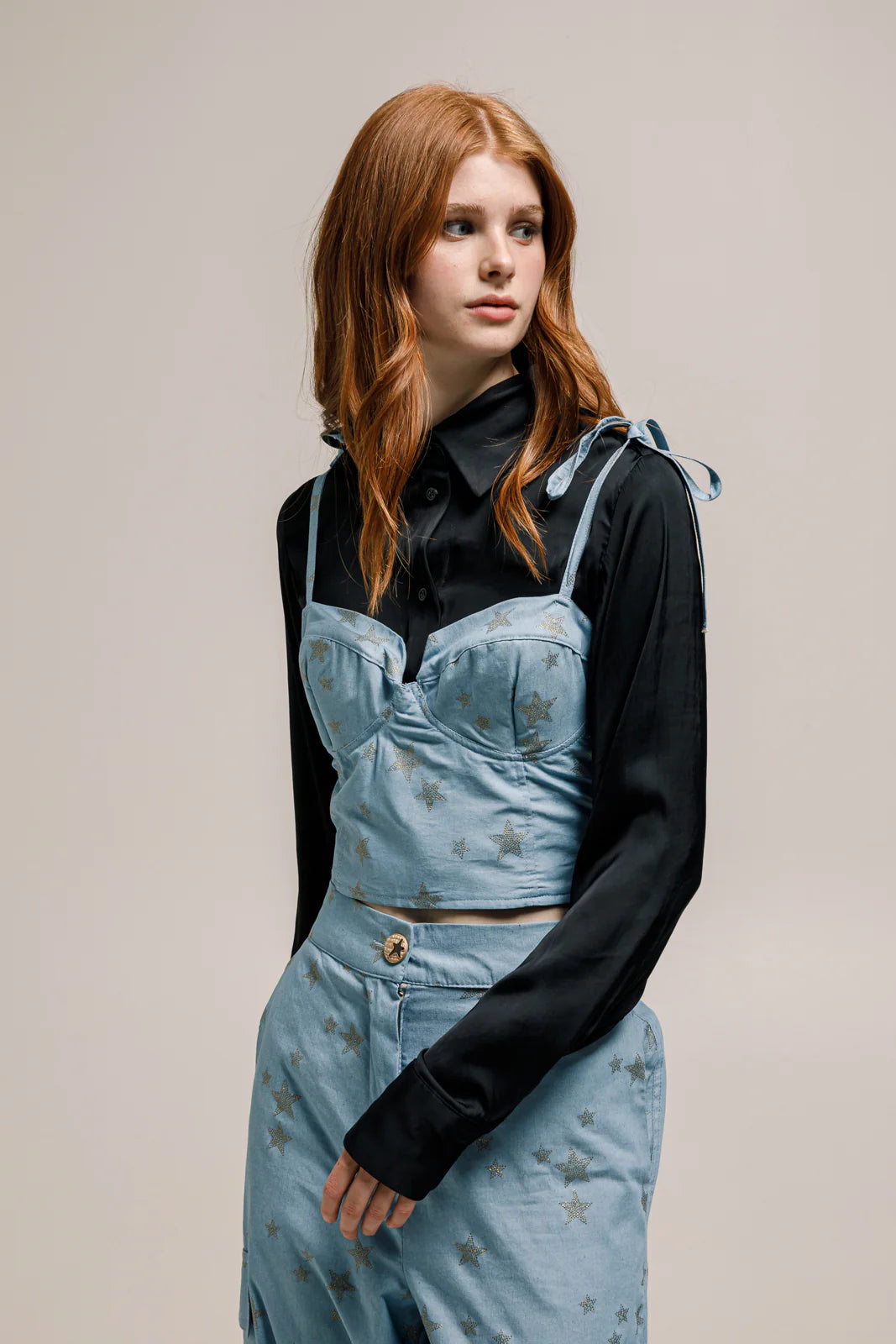 BAHIA DENIM CORSET LIGHT BLUE