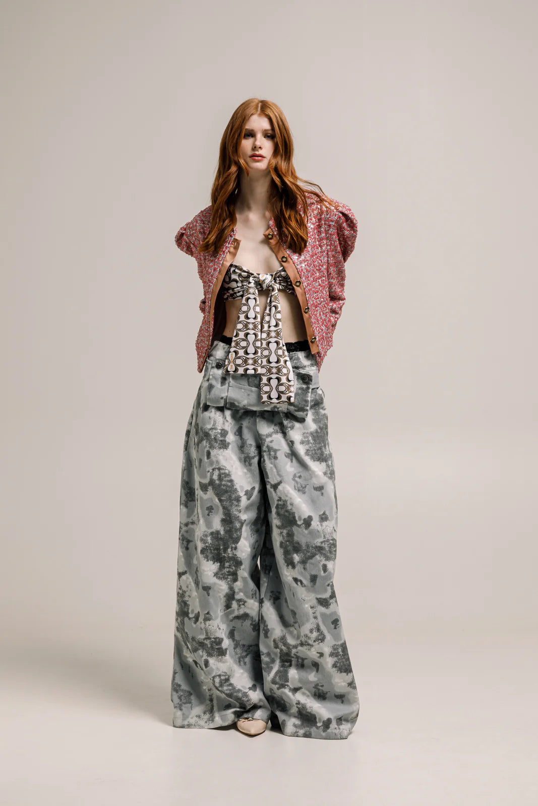 SABU CROPPED BLAZER SEQUINED CORAL