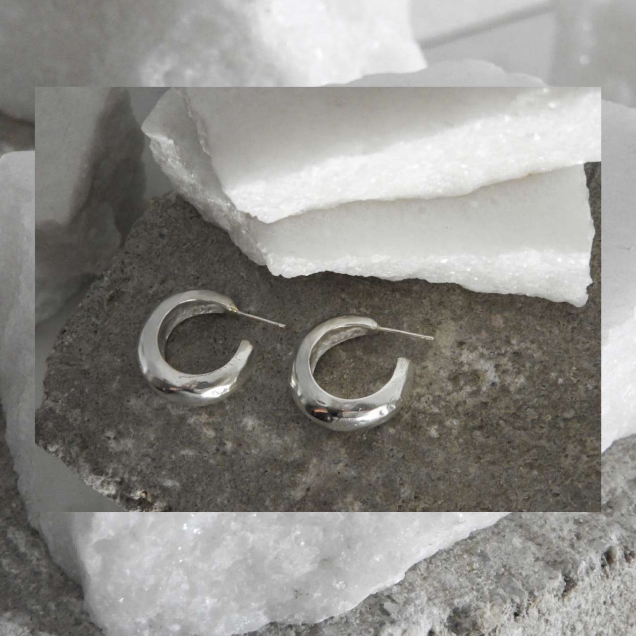 LUNAR SILVER 925 HOOPS BY INANIMA