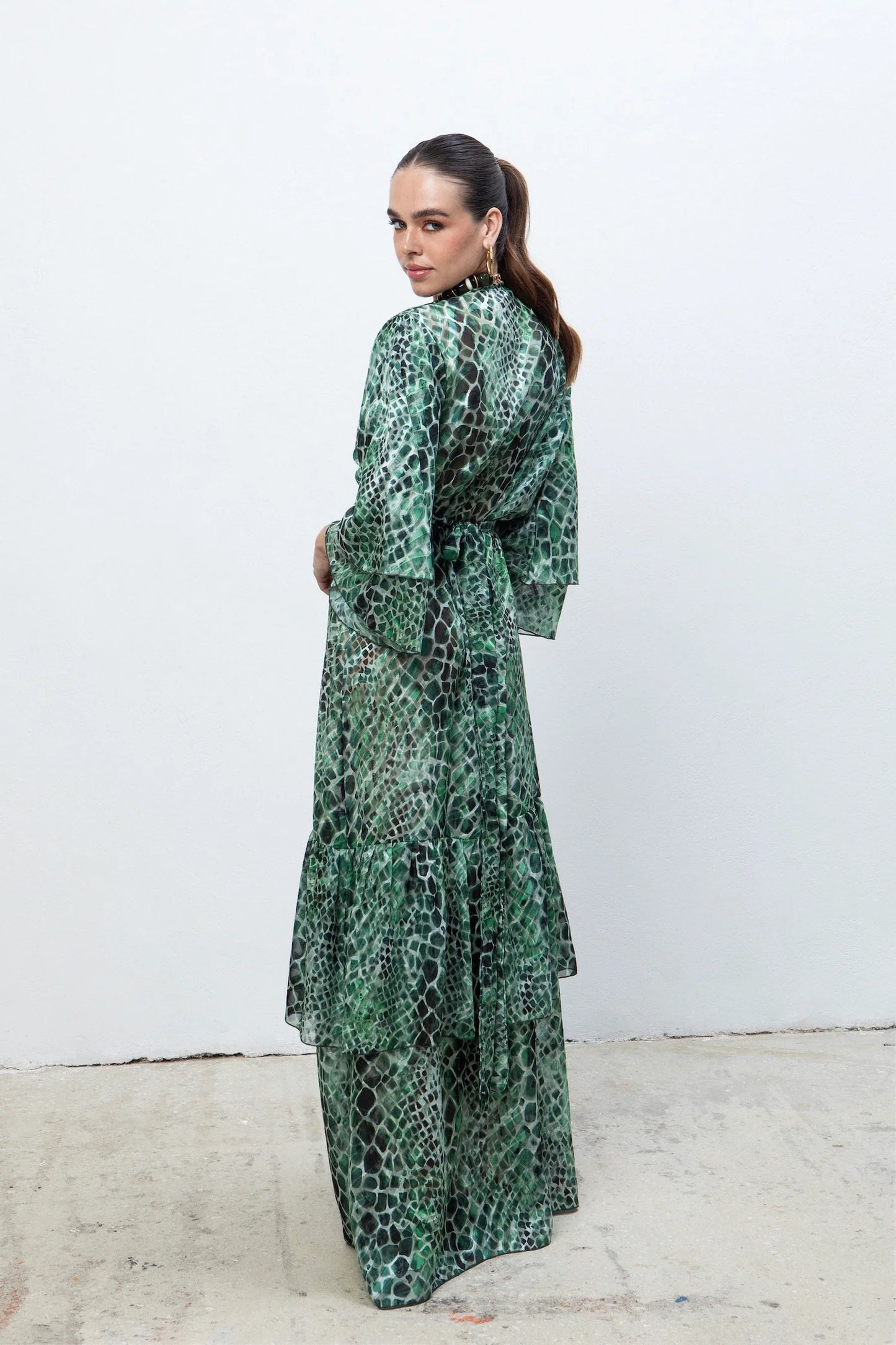 EVELEYA COBRA POLYMORPHIC KIMONO DRESS