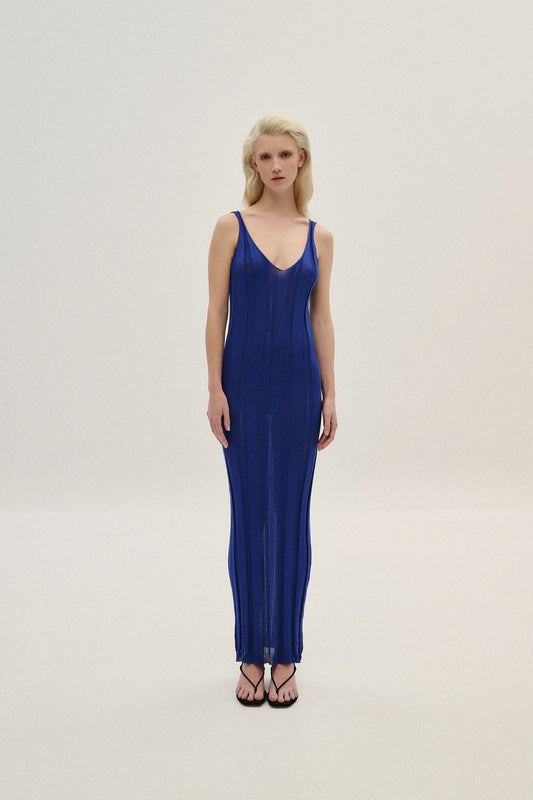 COMBOS BLUE LUREX DRESS