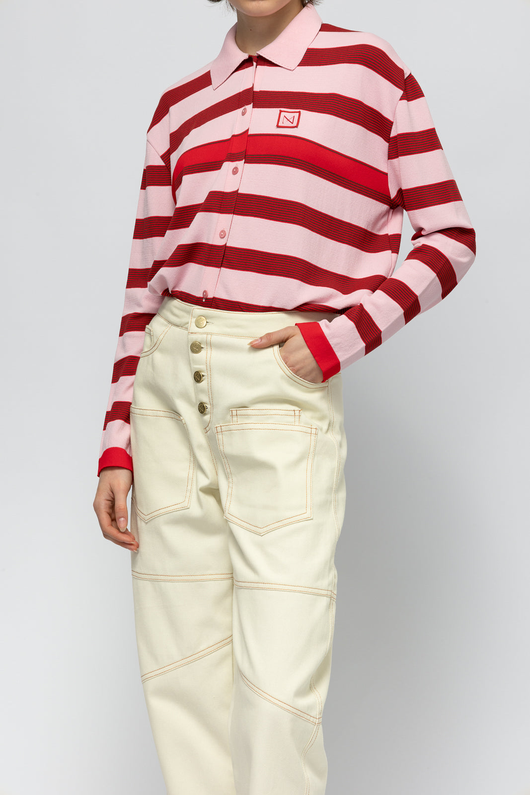 MALLORY ROSSINI IVORY DENIM PANTS