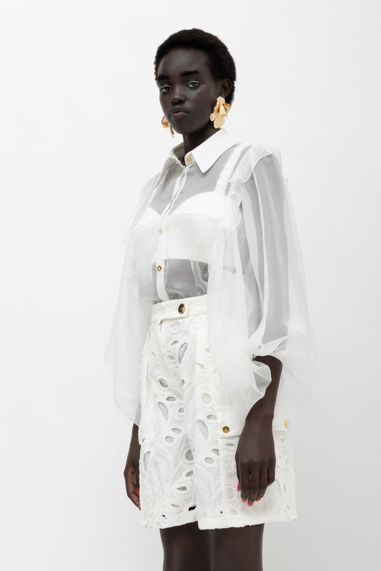 MALLORY ELECTRA SILK SHIRT WHITE