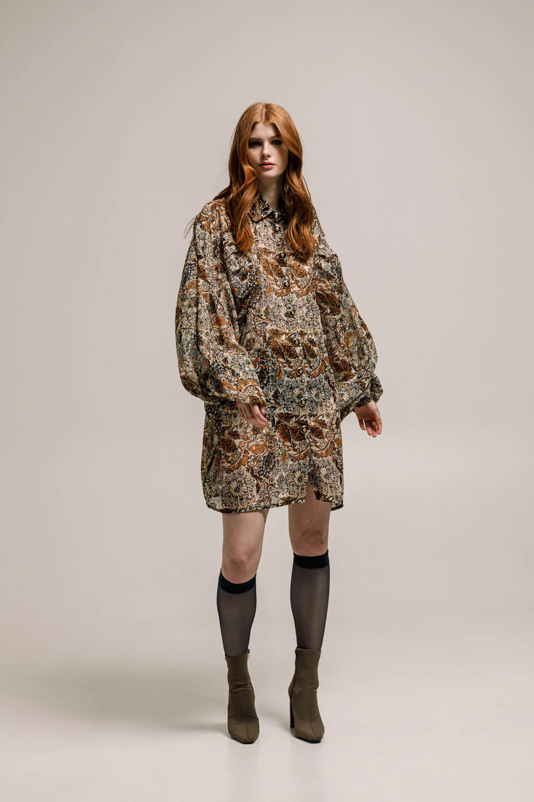 THE JERKINS HALIFA SHIRT PRINTED BROWN