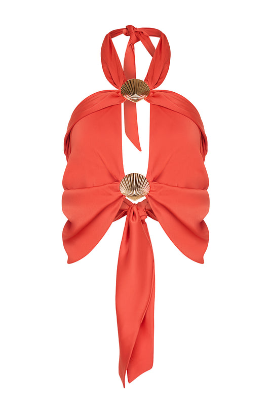 LA CHAINE THE PEARL BUSTIER WATERMELON