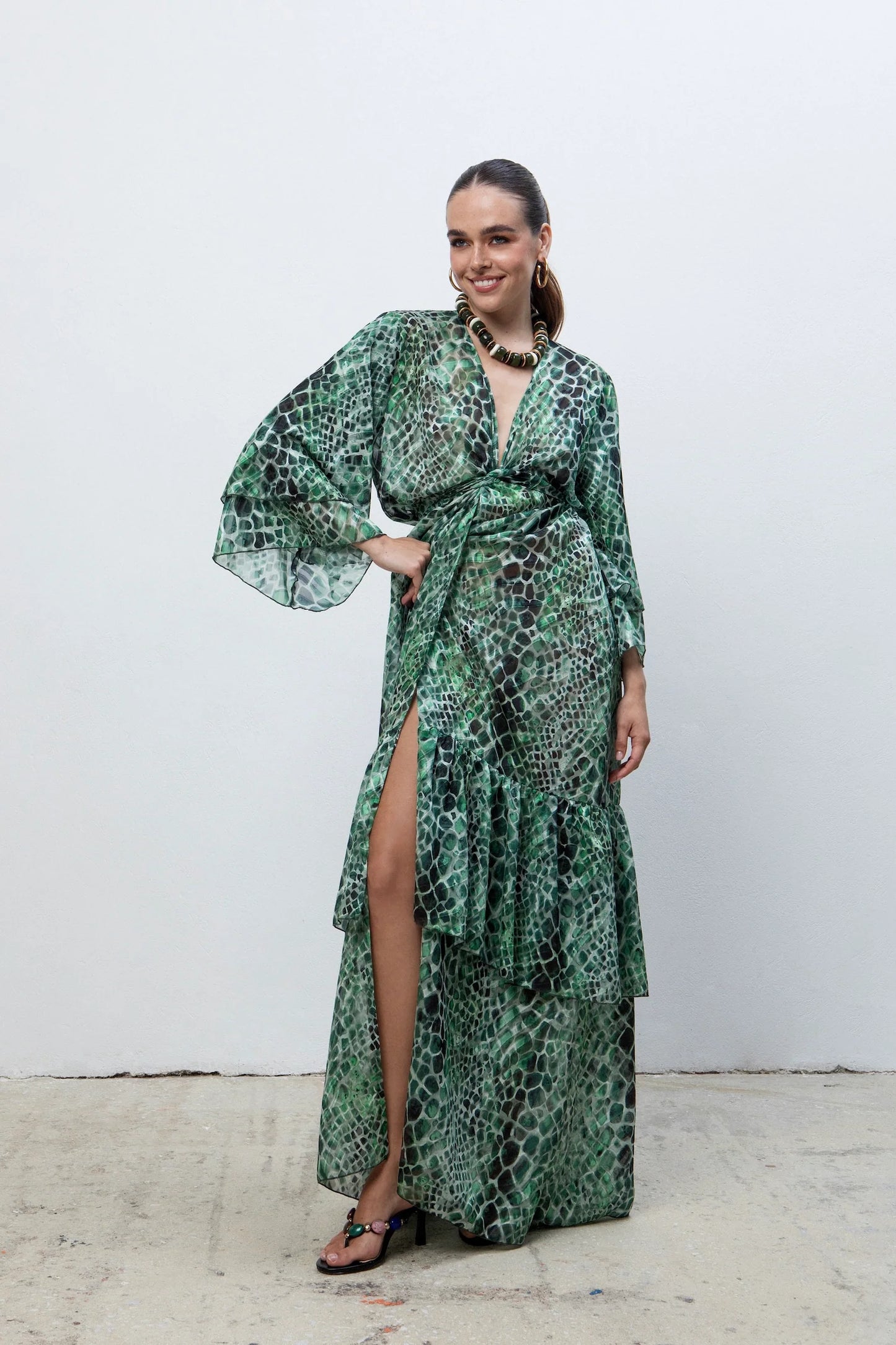 EVELEYA COBRA POLYMORPHIC KIMONO DRESS