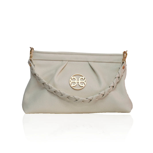 BONENDIS KISS LARGE LEATHER POUCHE CREAM