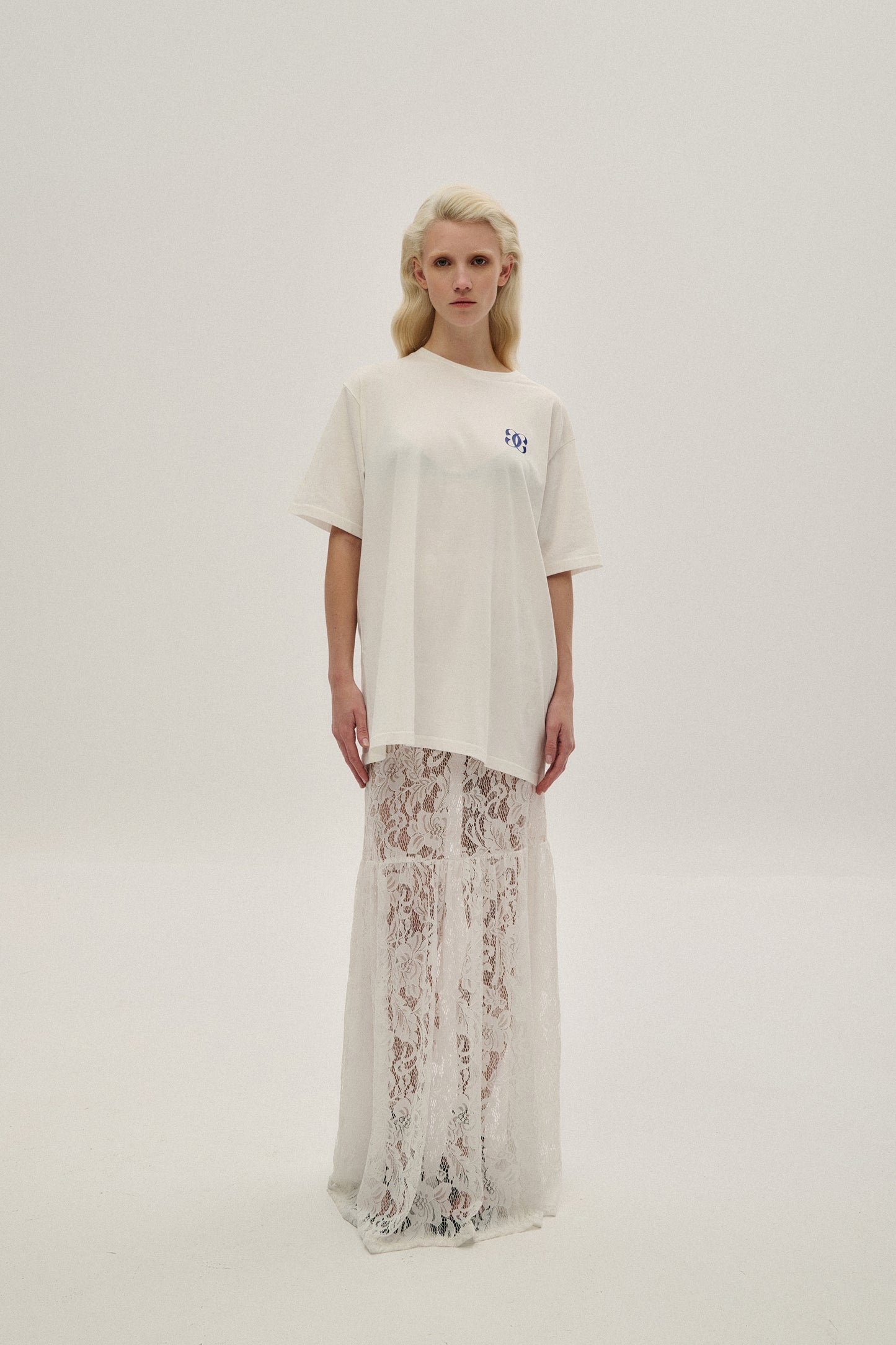 COMBOS MAXI LACE SKIRT WHITE