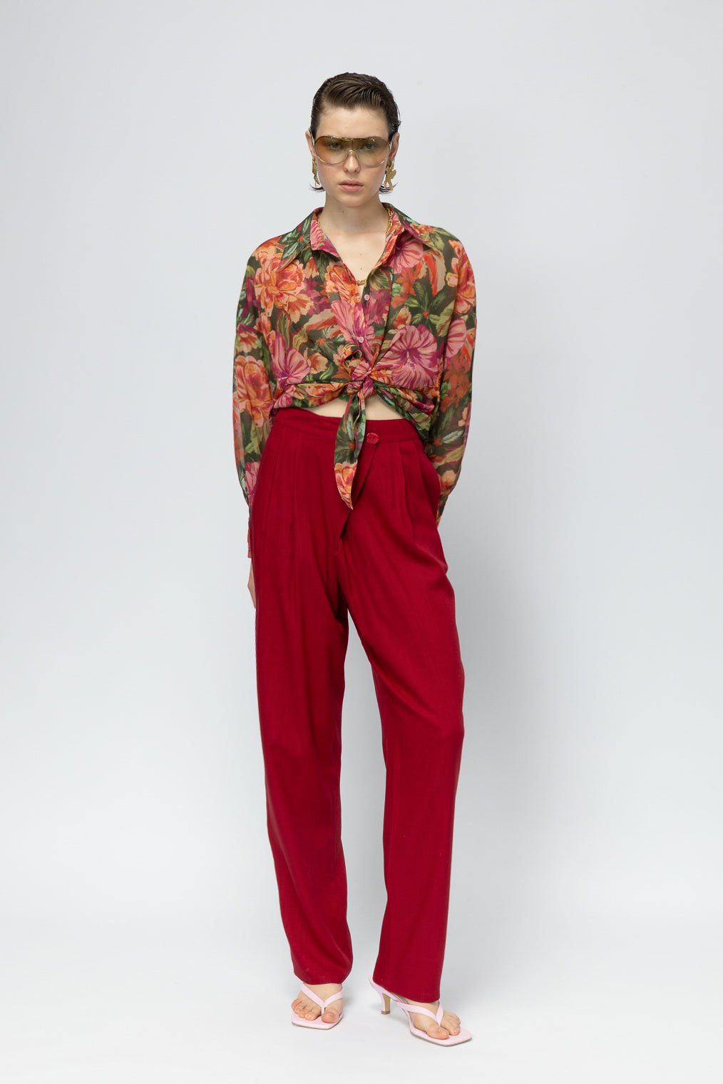 MALLORY JUNGLE BIRD FLORAL SHIRT