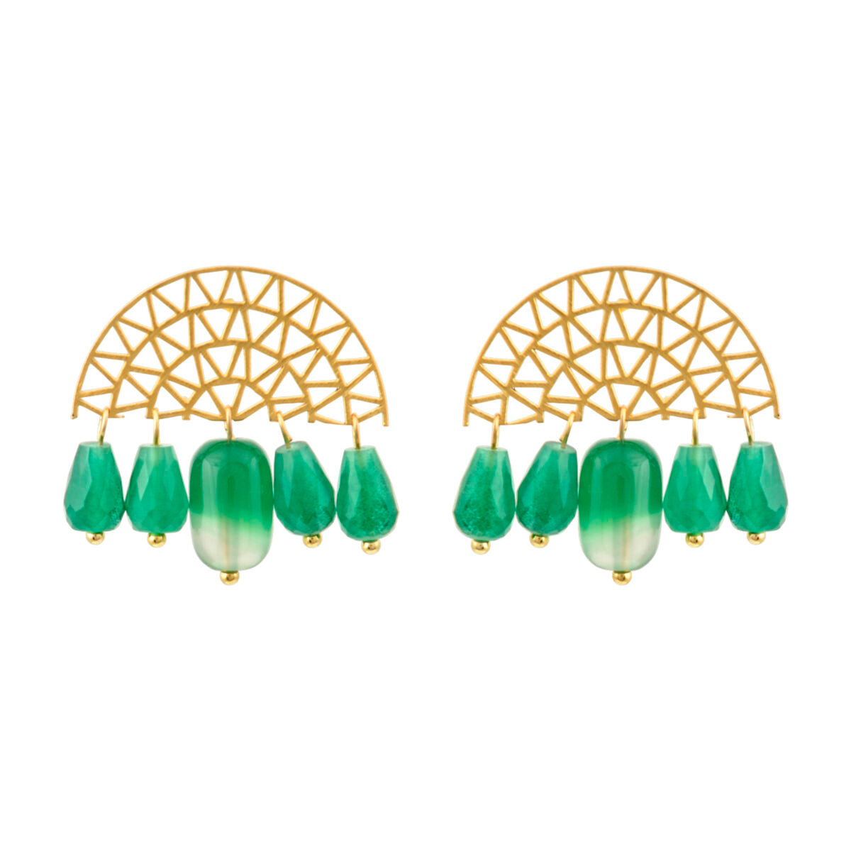 DESPERATE DESIGN NYX EARRINGS GREEN CAT’S EYE