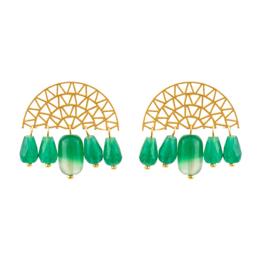 DESPERATE DESIGN NYX EARRINGS GREEN CAT’S EYE
