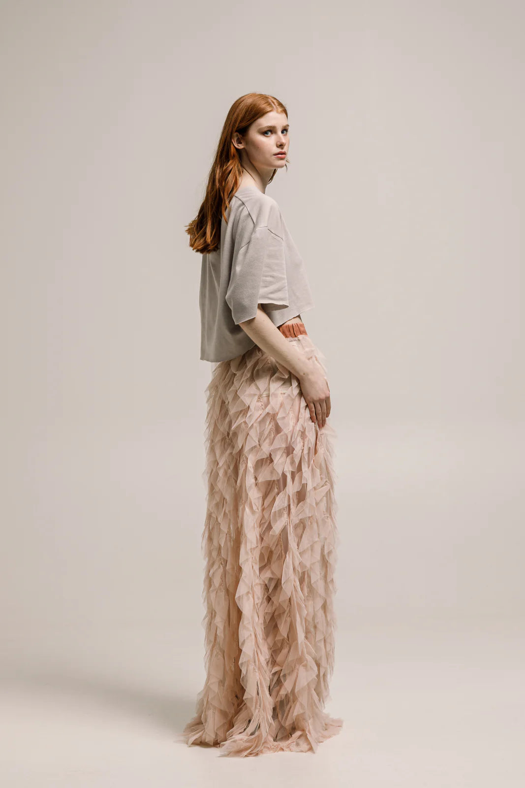 THE JERKINS WABISA MAXI SKIRT SOFT PINK