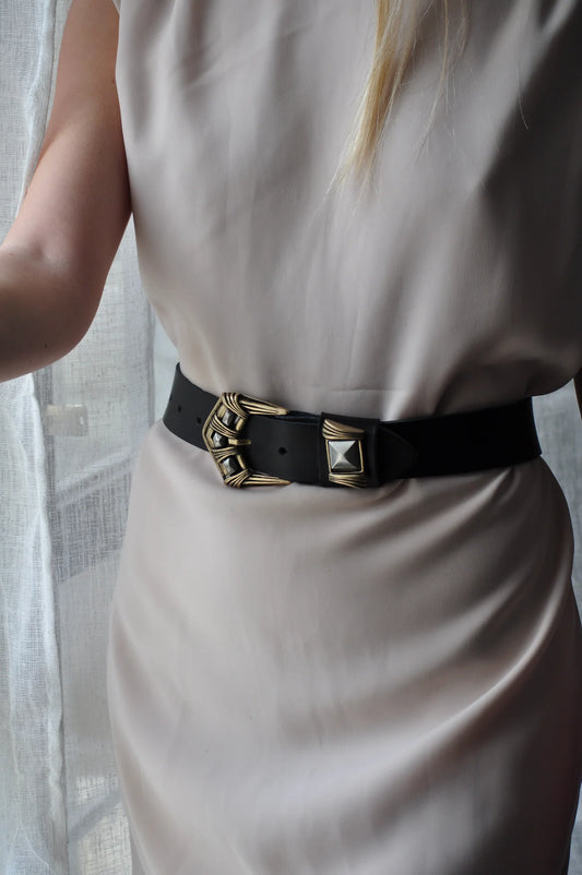 BONENDIS VALERIA LEATHER BELT BLACK