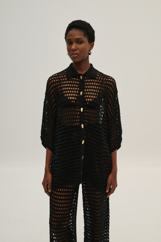 COMBOS TOP WITH BUTTONS BLACK